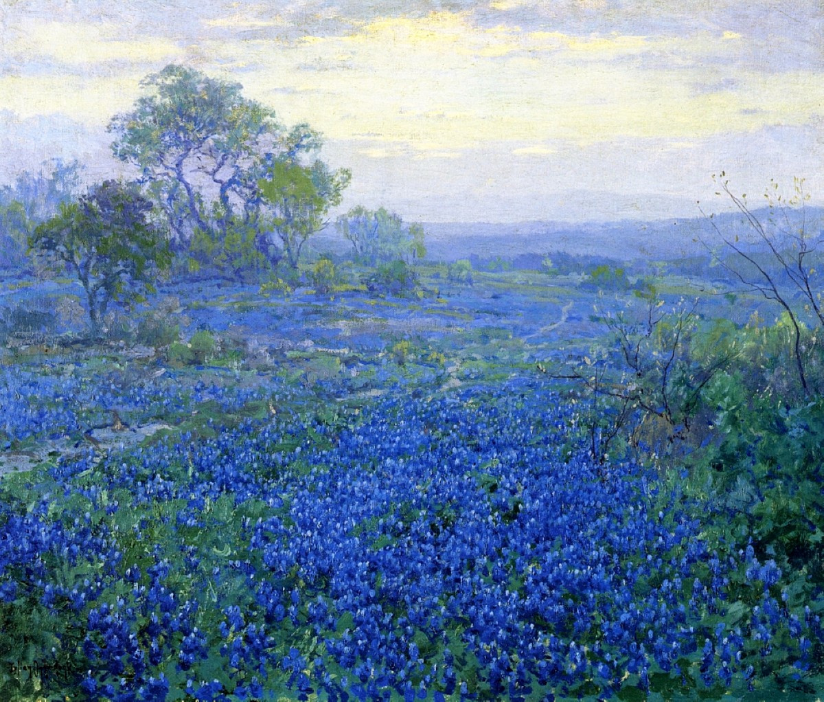 A Cloudy Day, Bluebonnets near San Antonio, Texas by Robert Julian Onderdonk