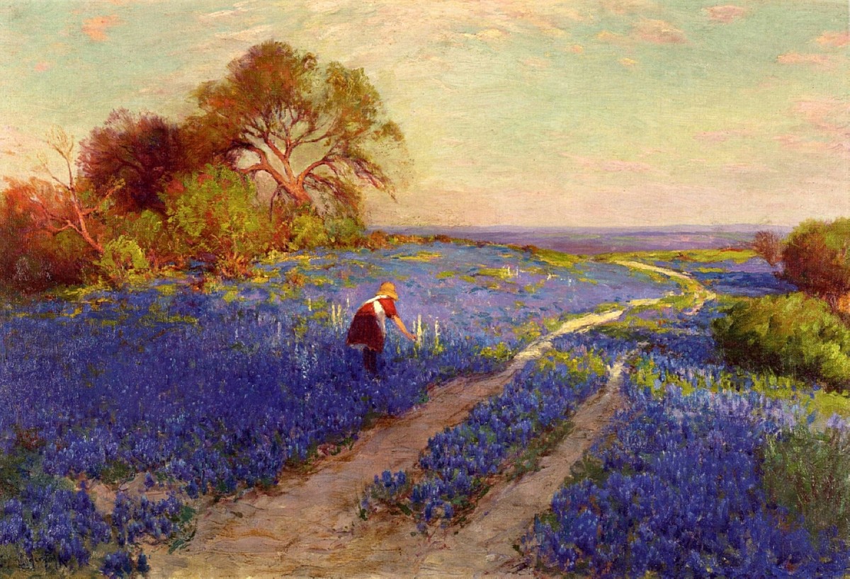 Bluebonnet Scene with a Girl by Robert Julian Onderdonk