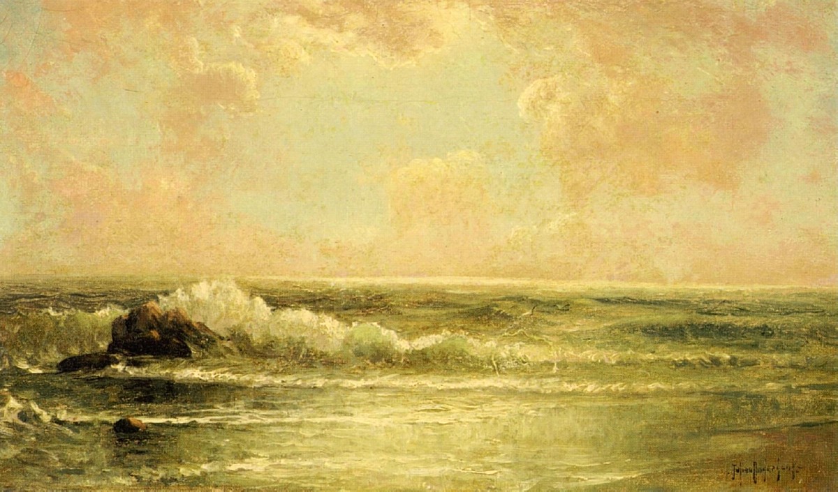 Seascape with Pines and Overhanging Clouds by Robert Julian Onderdonk