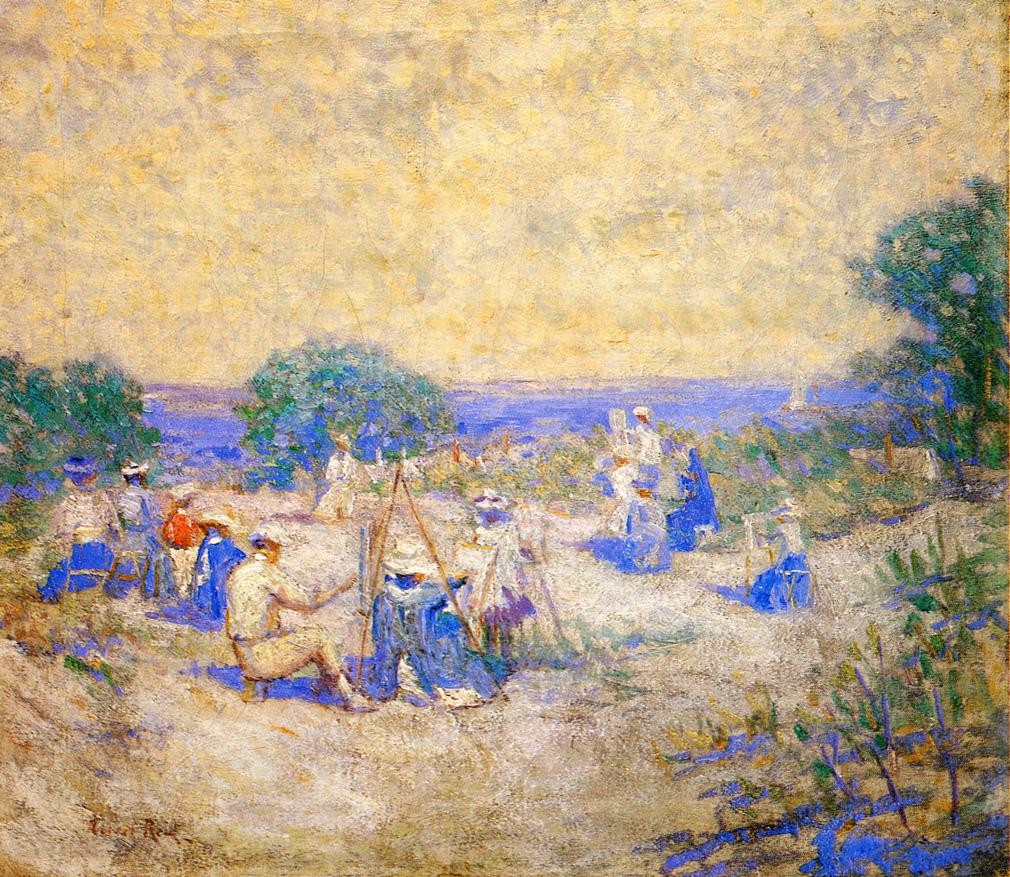 People Sketching by the Shore by Robert Lewis Reid