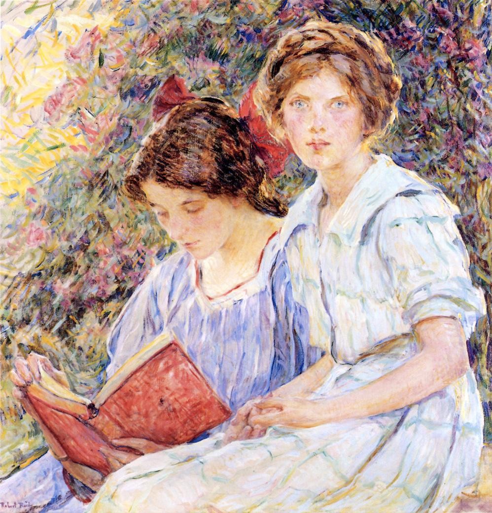 Two Women Reading by Robert Lewis Reid