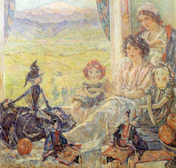 Young Girl with Dolls by Robert Lewis Reid