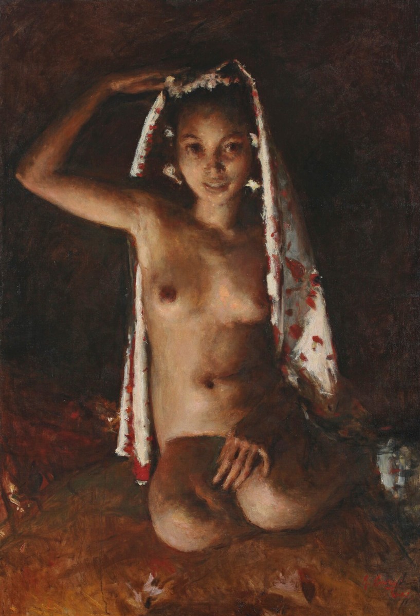 Portrait of a nude by Romualdo Locatelli