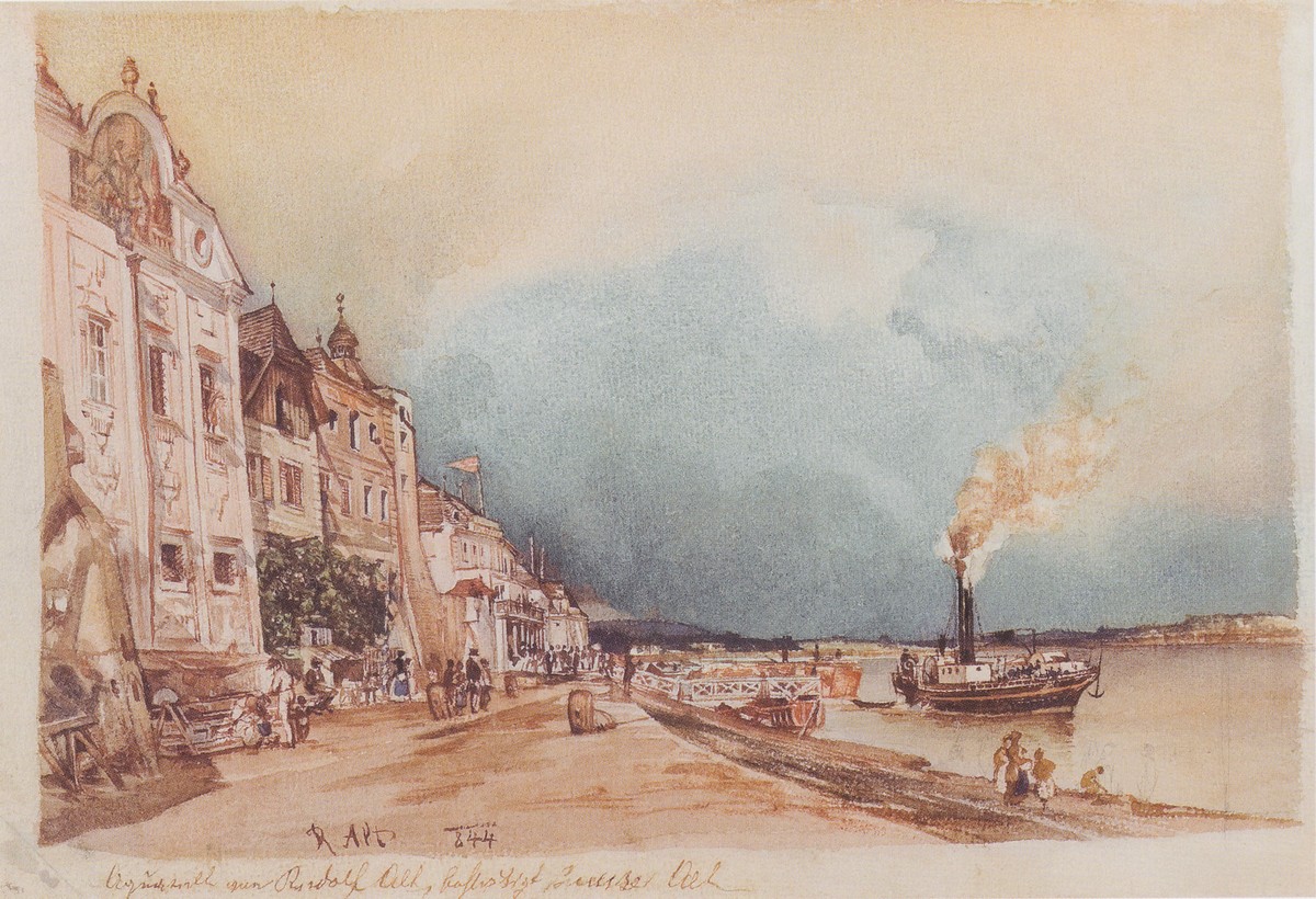 The landing site in Stein an der Donau by Rudolf von Alt
