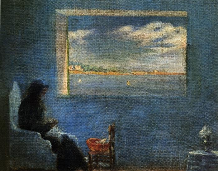 Portrait of Grandmother Ana Sewing by Salvador Dali