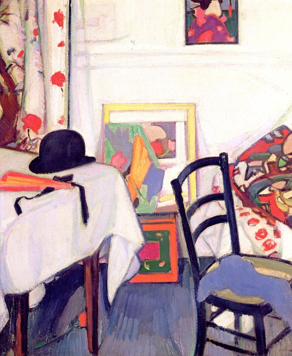Interior with Japanese Print by Samuel Peploe