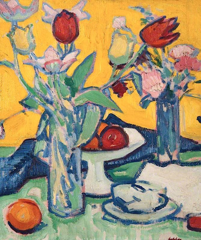 Tulips and Cups by Samuel Peploe