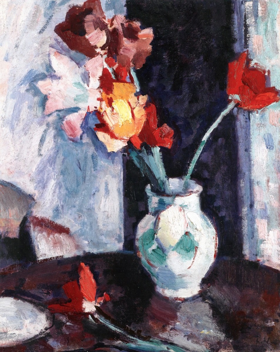 Tulips in a White Vase by Samuel Peploe