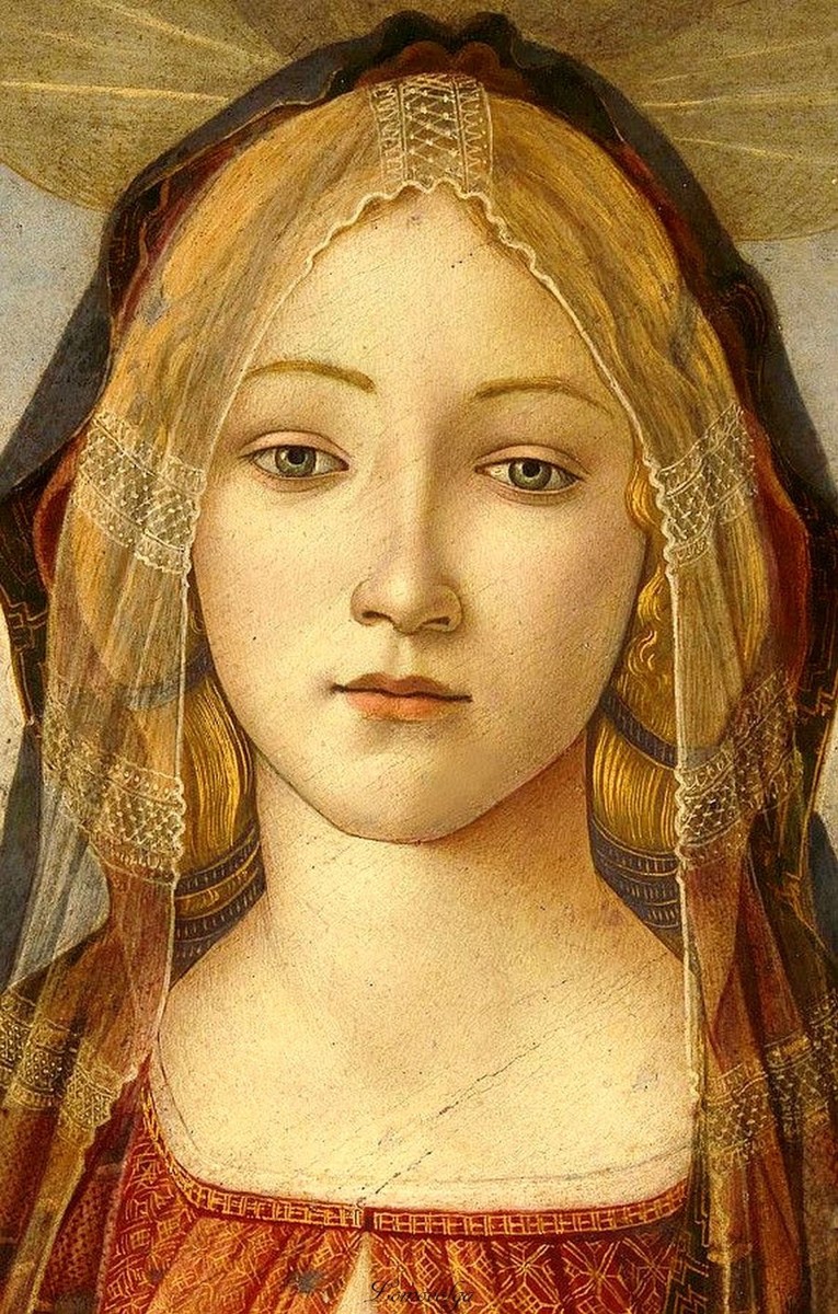 The Virgin from The Virgin and Child with Saint John and an Angel by Sandro Botticelli