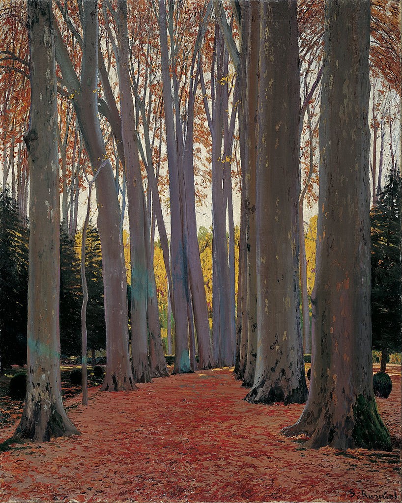 Avenue of plane trees by Santiago Rusinol