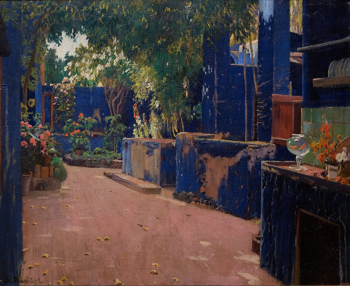 Blue Courtyard, Arenys de Munt by Santiago Rusinol