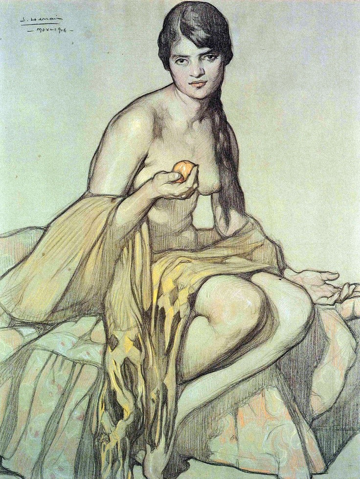 El rebozo by Saturnino Herran