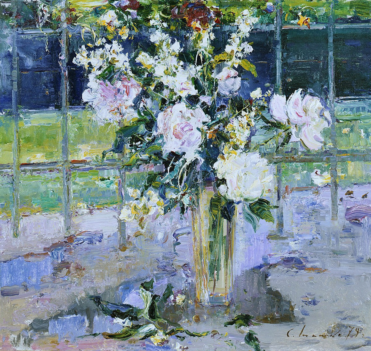 Flowers on the balcony by Serhij Schyschko