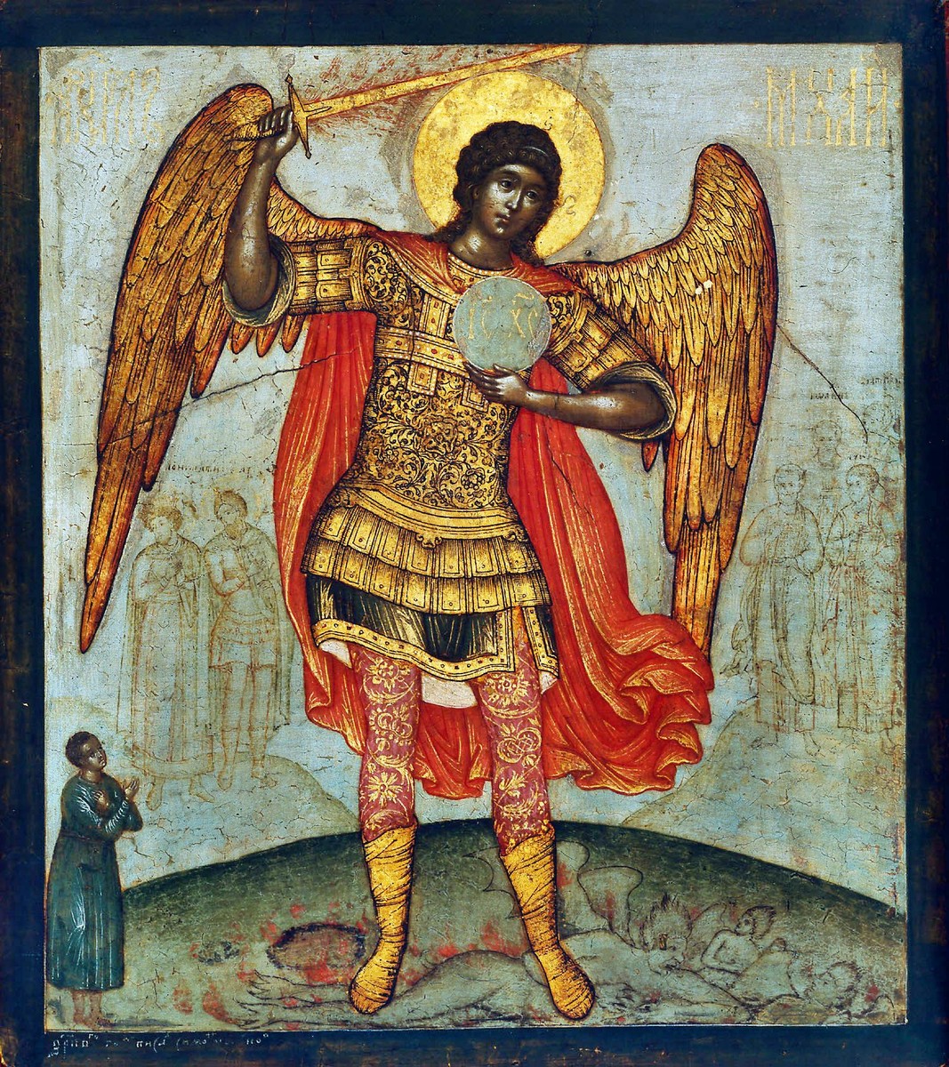 the Archangel Michael Trampling the Devil Underfoot by Simon Ushakov