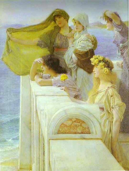 At Aphrodite's Cradle by Sir Lawrence Alma-Tadema