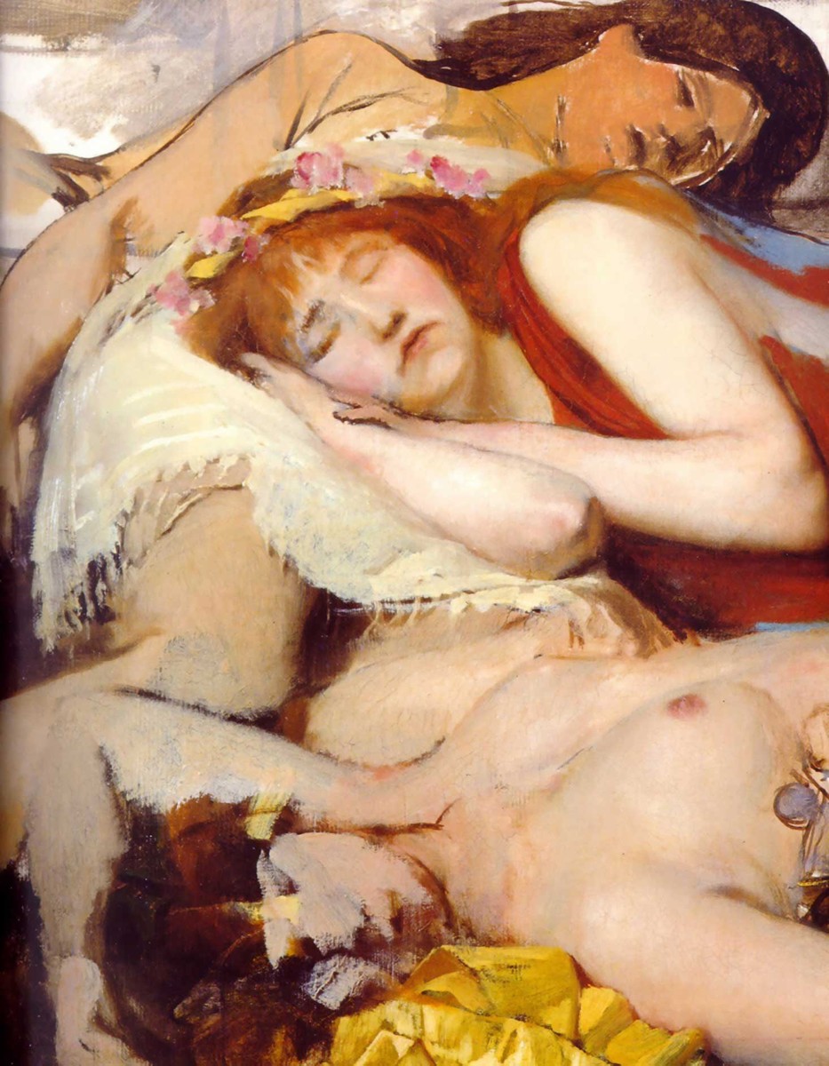 Exhausted Maenides after the Dance by Sir Lawrence Alma-Tadema