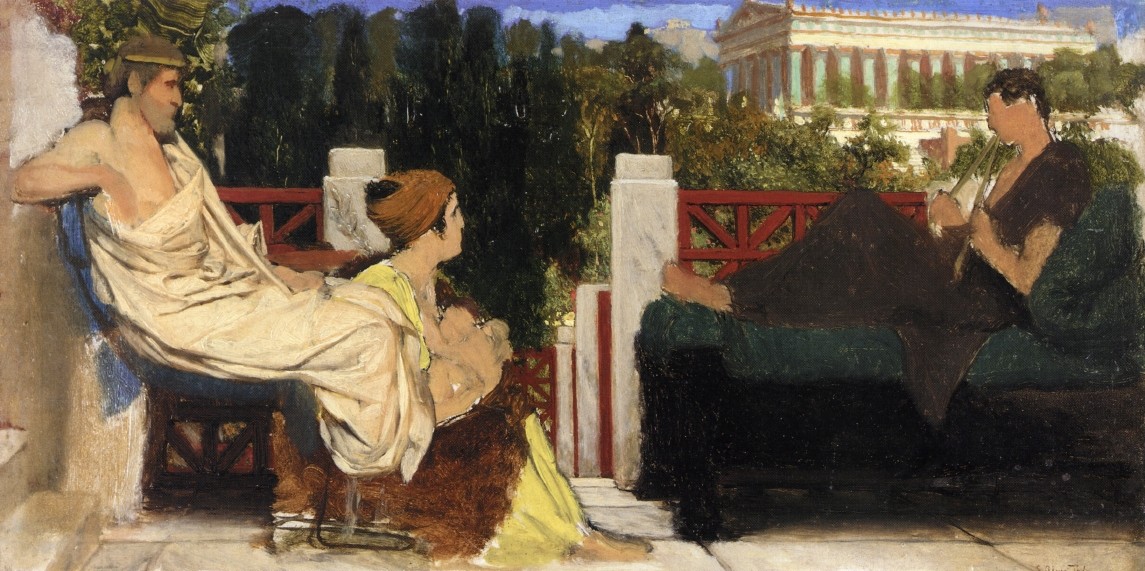 Figures on the Terrace by the Acropolis by Sir Lawrence Alma-Tadema