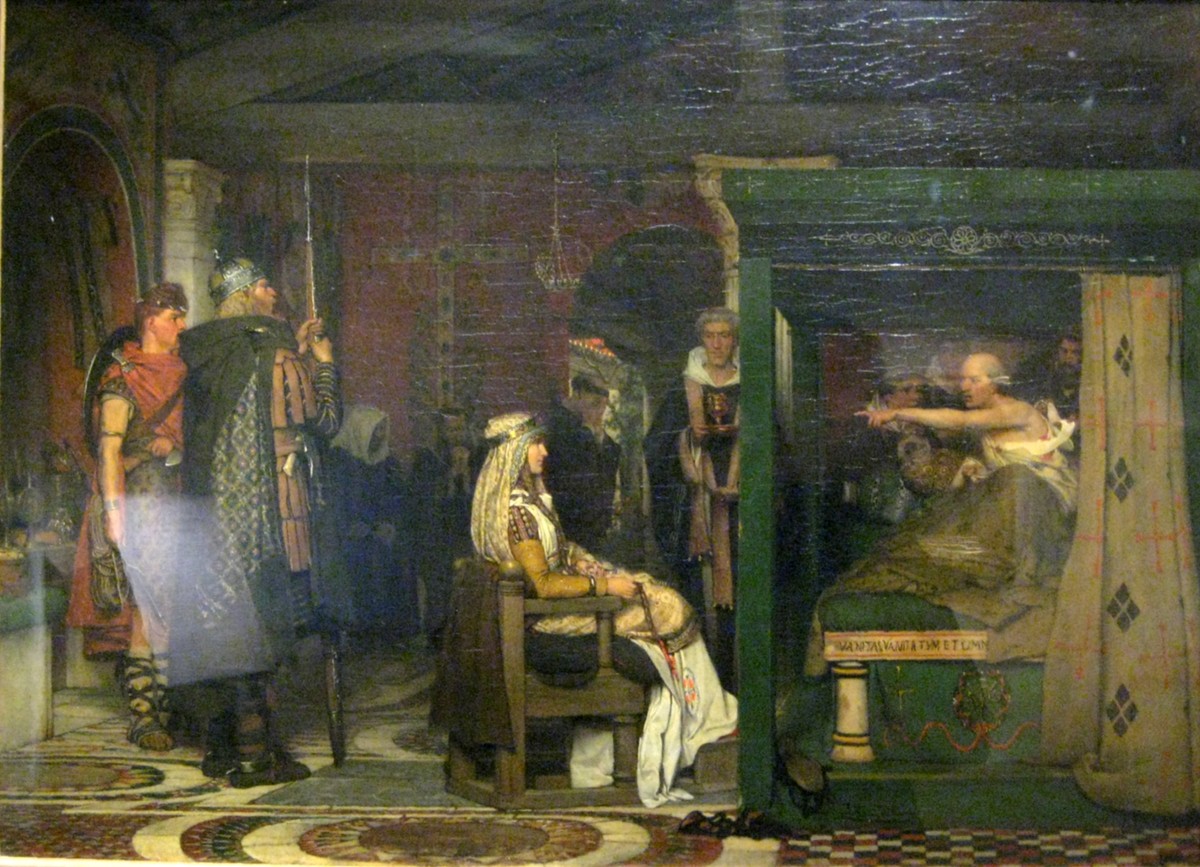 Fredegunda Praetextatus visit on his deathbed by Sir Lawrence Alma-Tadema