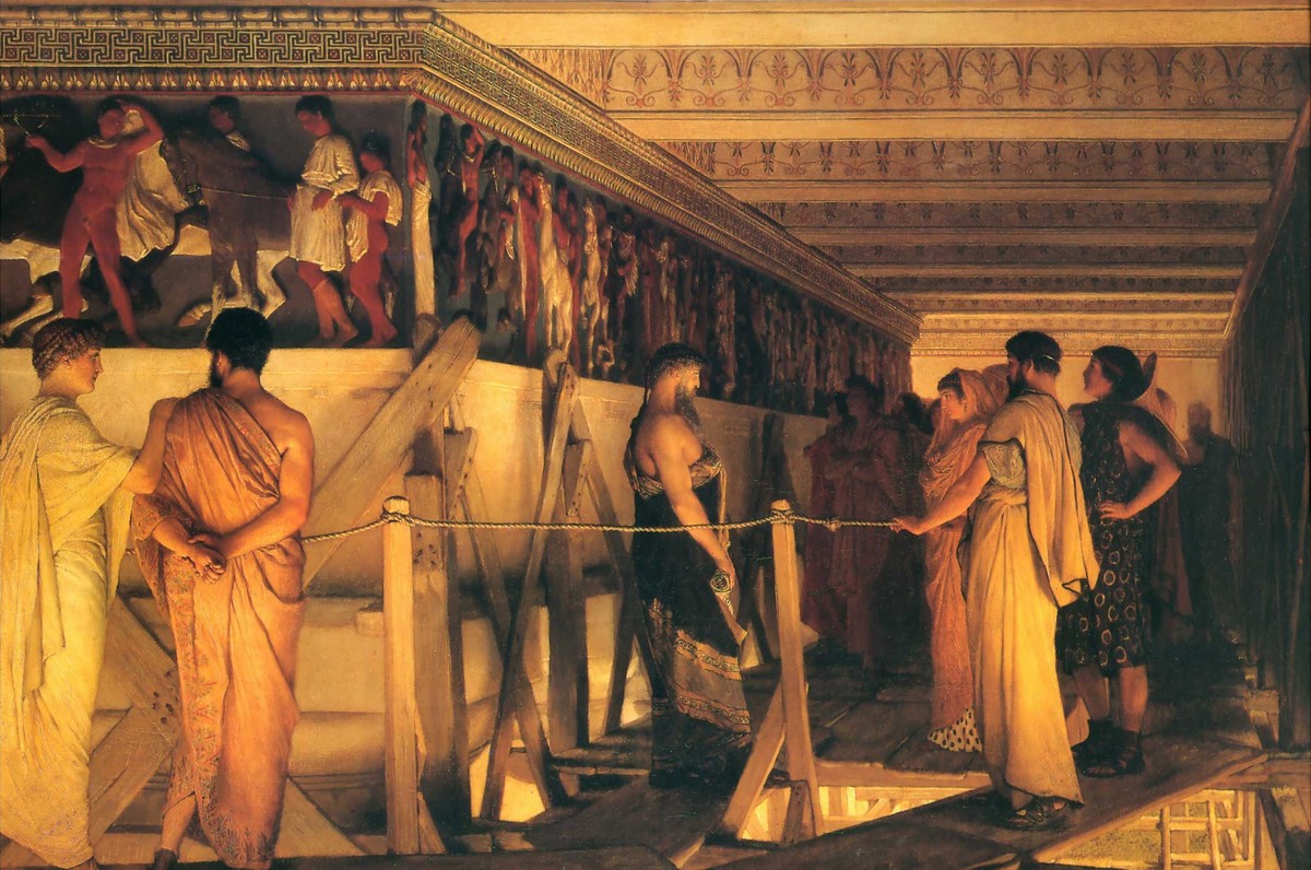 Phidias Showing the Frieze of the Parthenon to his Friends by Sir Lawrence Alma-Tadema