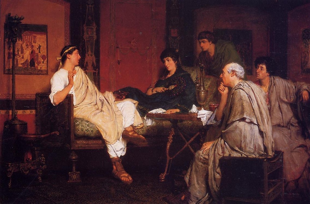 Tibulius at Delia`s by Sir Lawrence Alma-Tadema