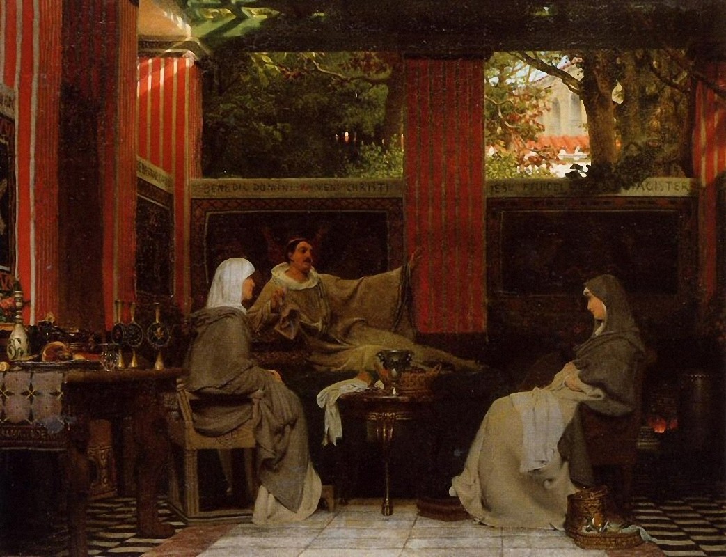 Venantius Fortunatus Reading His Poems to Radegonda VI by Sir Lawrence Alma-Tadema