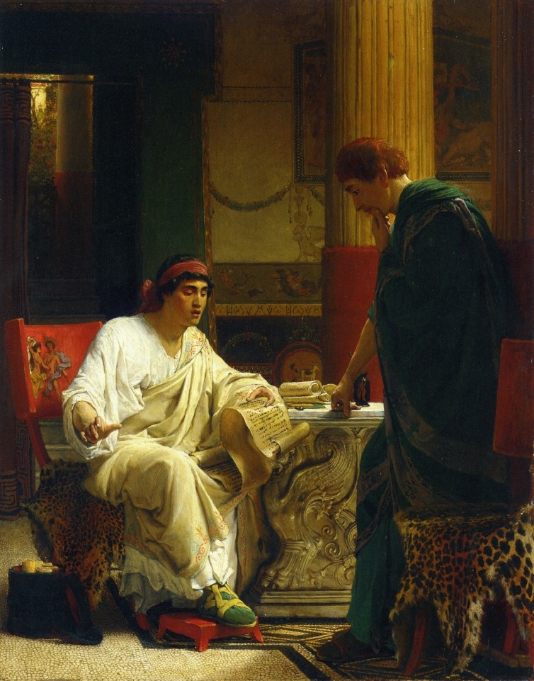Vespasian Hearing from One of His Generals of the Taking of Jerusalem by Titus (The Dispatch) by Sir Lawrence Alma-Tadema