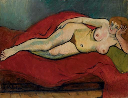 Reclining Nude with Red Drapery by Suzanne Valadon