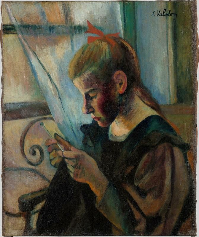 Young Girl Crocheting by Suzanne Valadon