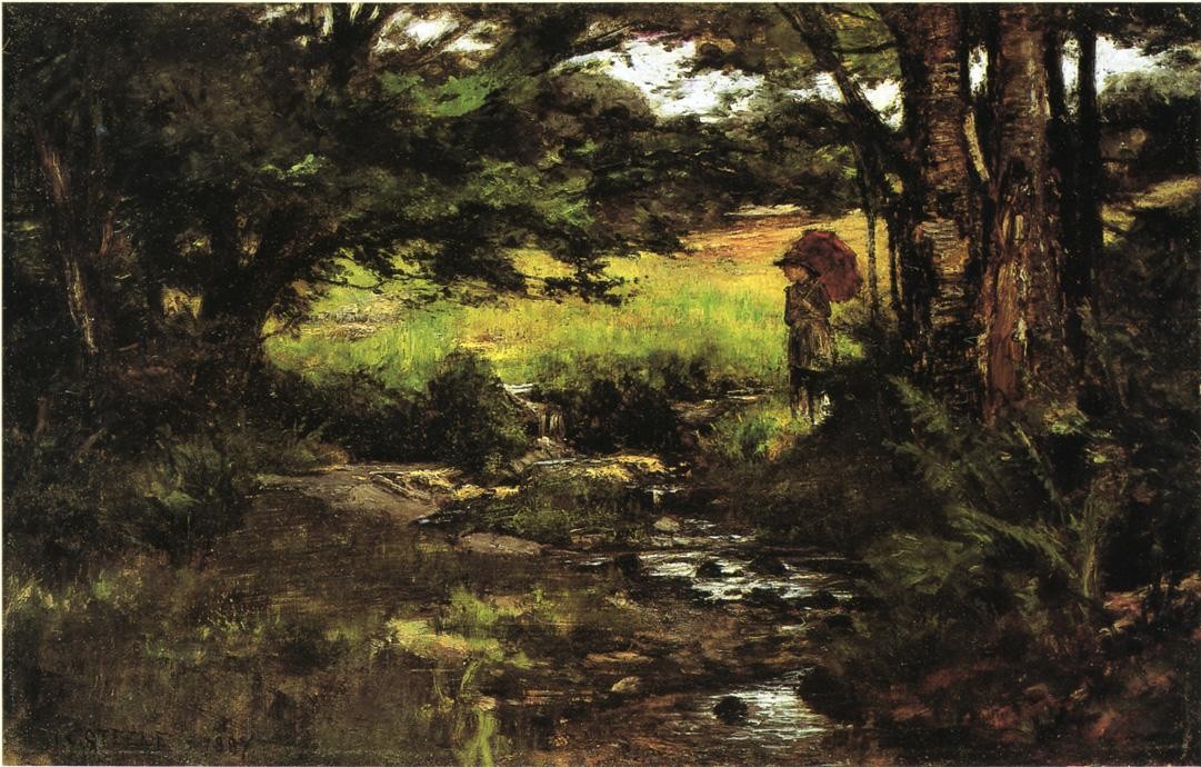 Brook in Woods by T. C. Steele