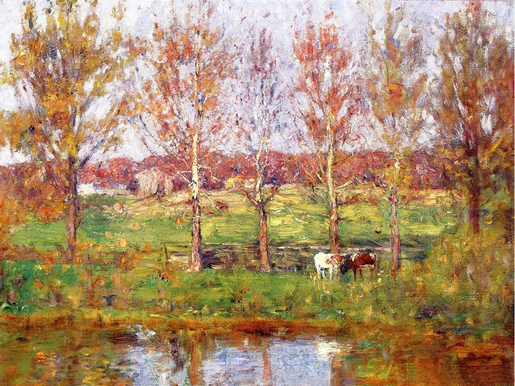 Cows by the Stream by T. C. Steele