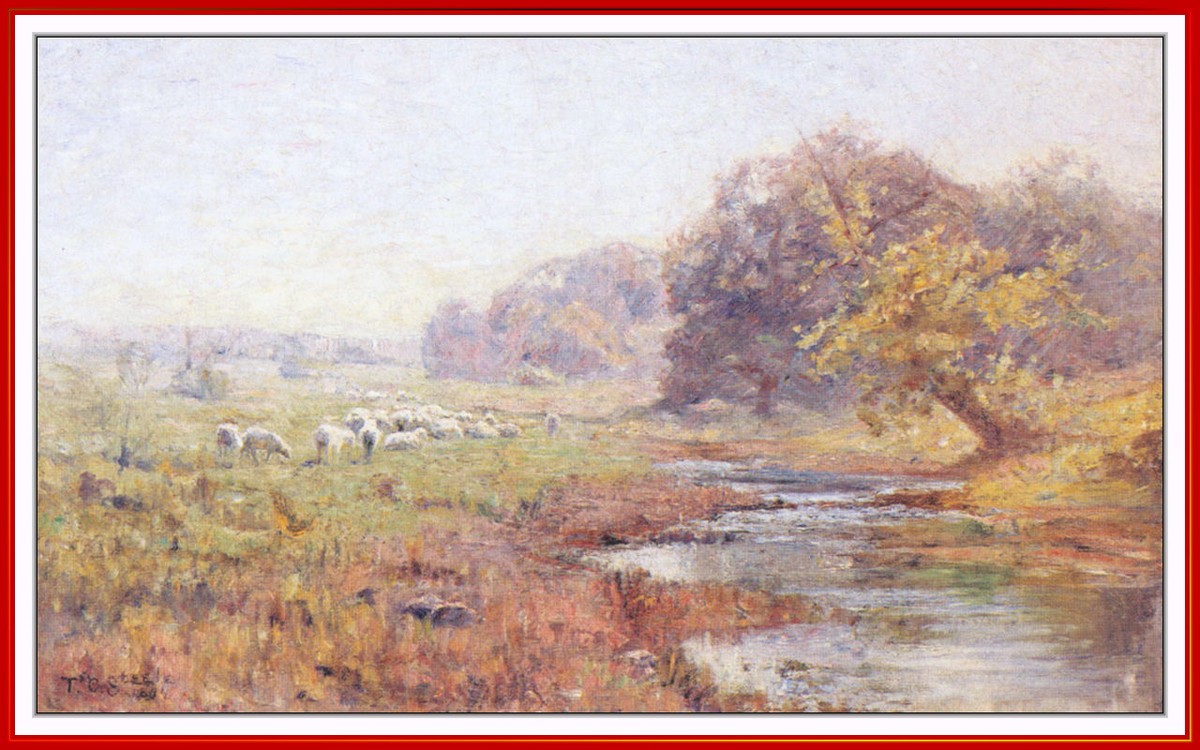 Morning. The Sheep by T. C. Steele
