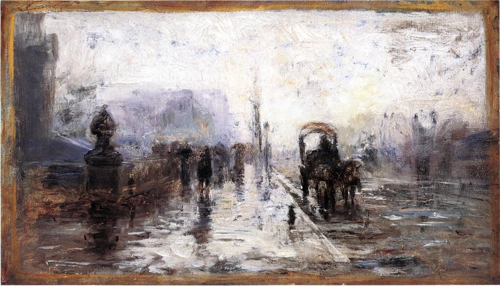 Street Scene with Carriage by T. C. Steele