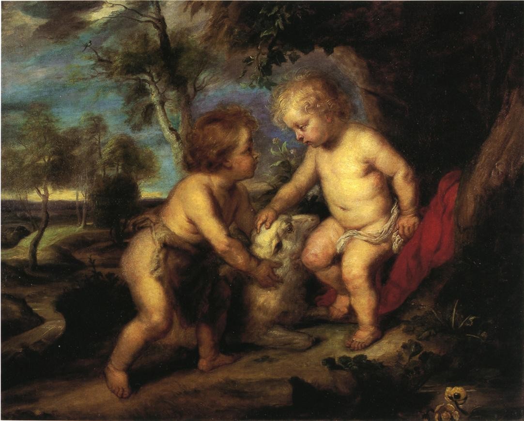 The Christ Child and the Infant St. John after Rubens by T. C. Steele