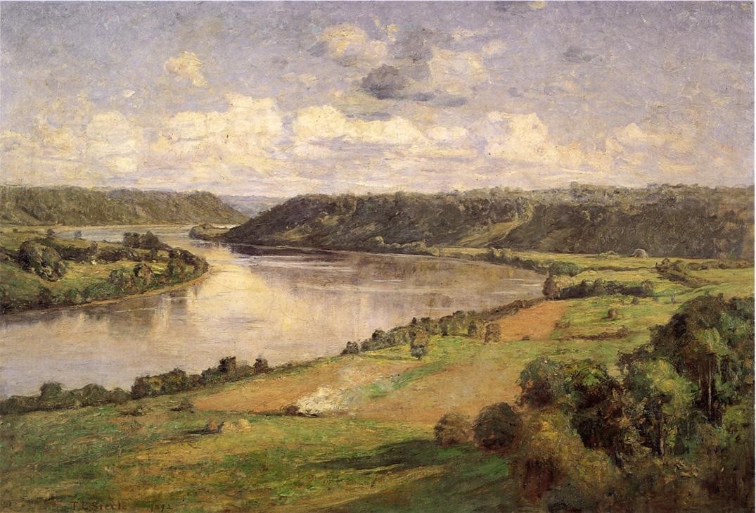 The Ohio river from the College Campus, Hanover by T. C. Steele