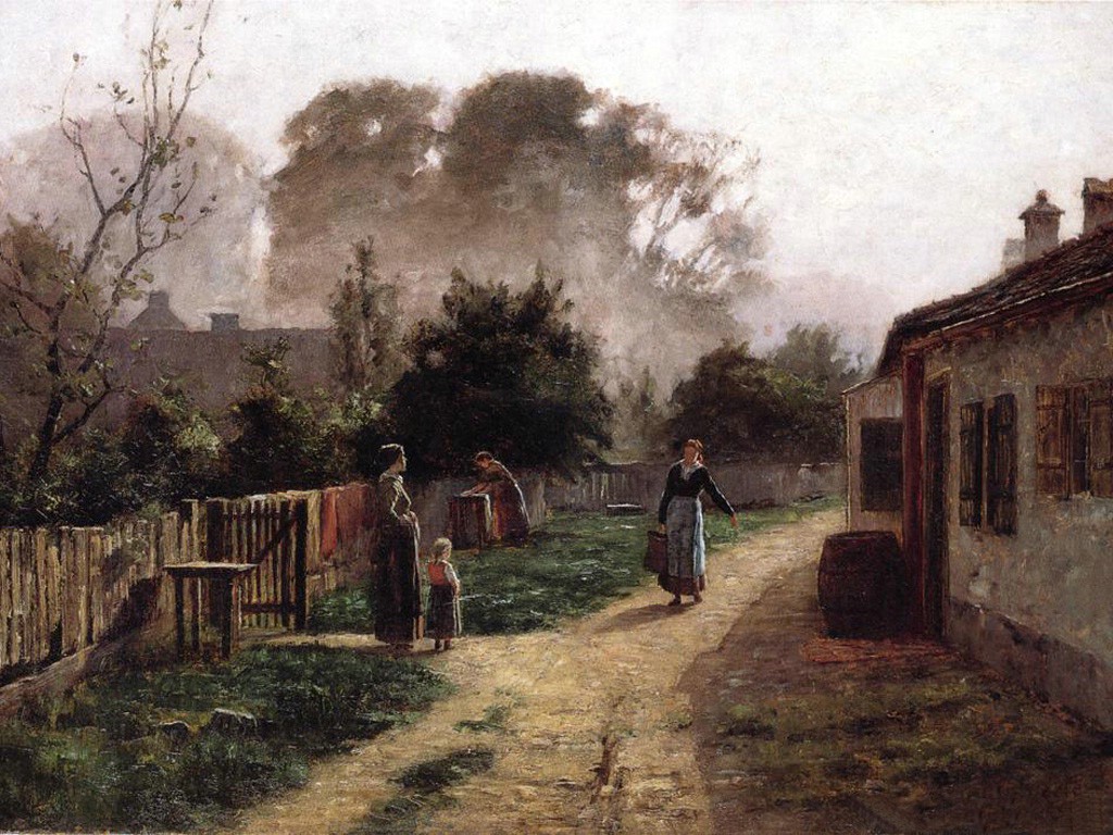 Village Scene by T. C. Steele