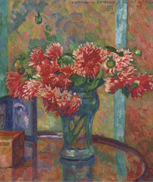 Dahlias (to Mme Madeleine E.R Bonnet) by Theo van Rysselberghe