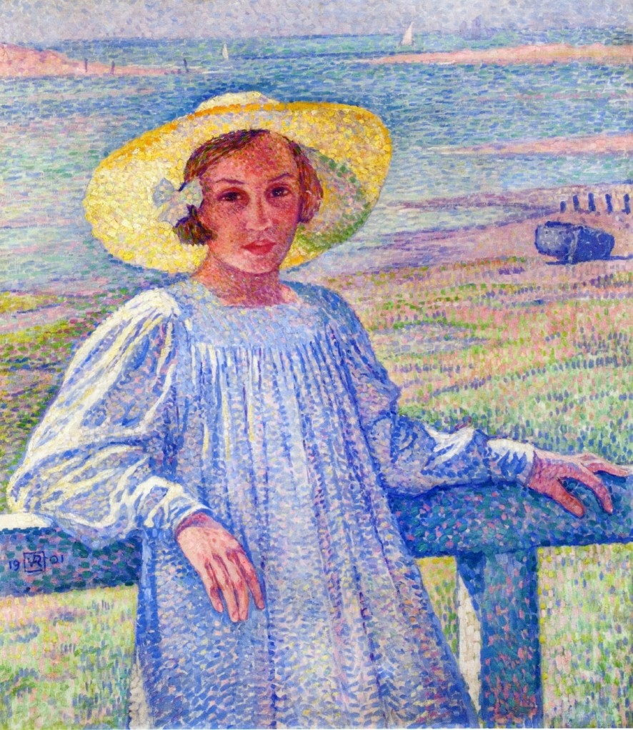 Elisaeth van Rysselberghe in a Straw Hat by Theo van Rysselberghe