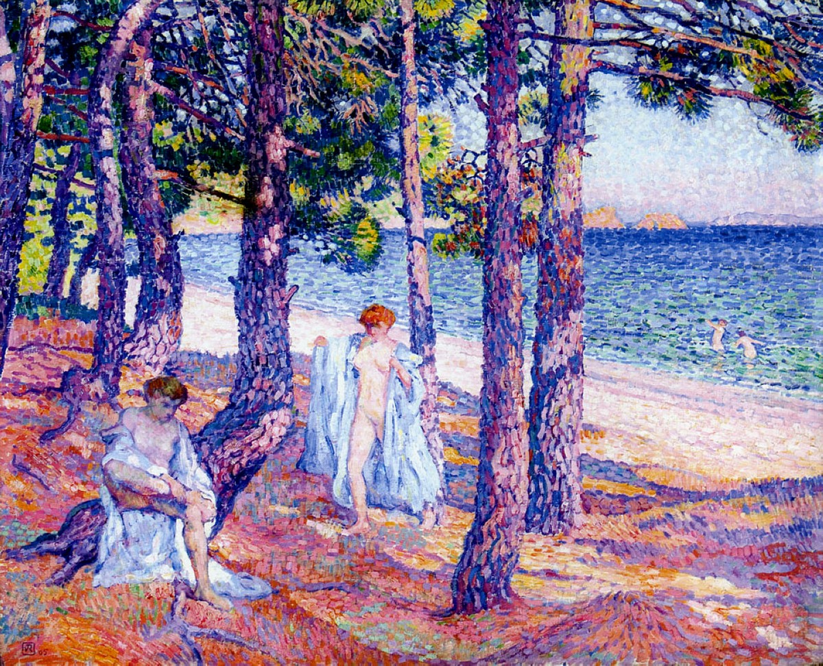 Female Bathers Under the Pines at Cavaliere by Theo van Rysselberghe