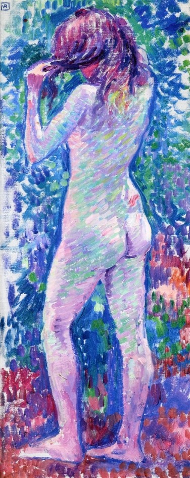Nude from Behind, Fixing Her Hair by Theo van Rysselberghe