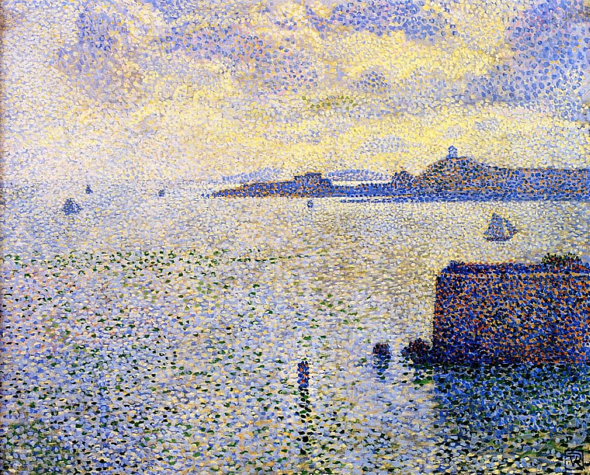 Sailboats and Estuary by Theo van Rysselberghe