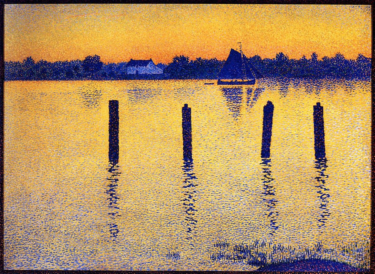 Sailboats on the River Scheldt by Theo van Rysselberghe
