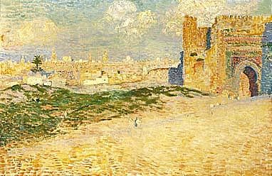The door of Monsour Hay in Meknes, Morocco by Theo van Rysselberghe