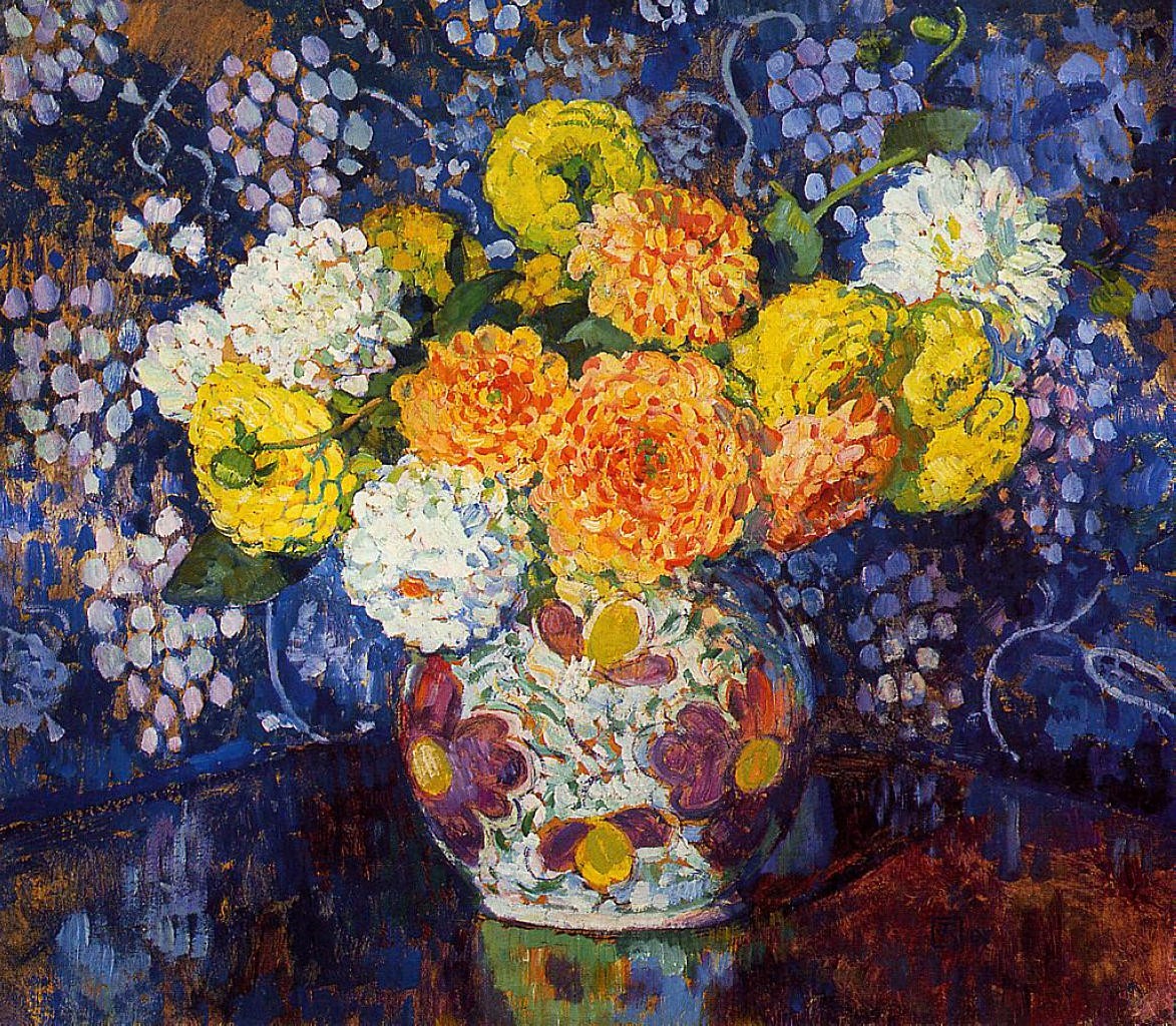 Vase of Flowers by Theo van Rysselberghe