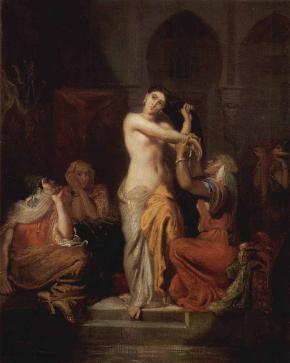 Interior of the harem, womam of Constantine coming out of the bath by Theodore Chasseriau