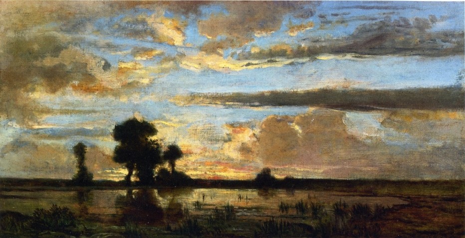 Edge of the Forest, Sun Setting by Theodore Rousseau