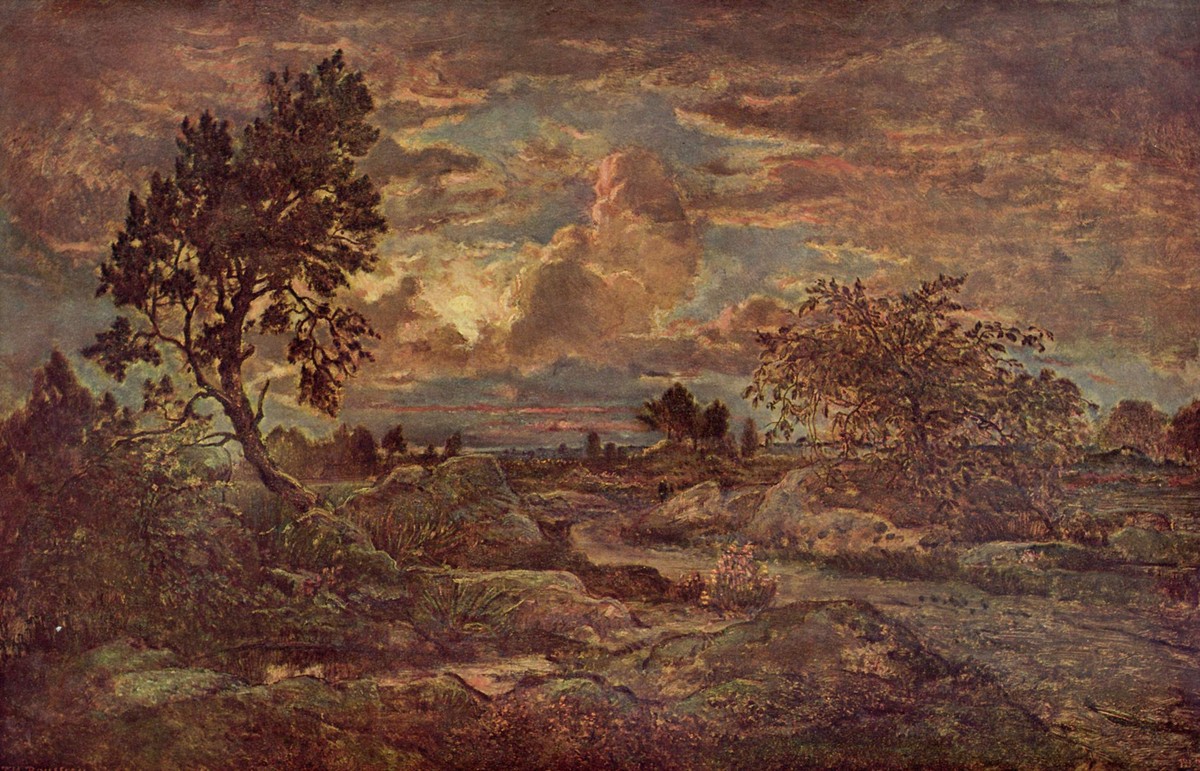 Sunset at Arbonne by Theodore Rousseau