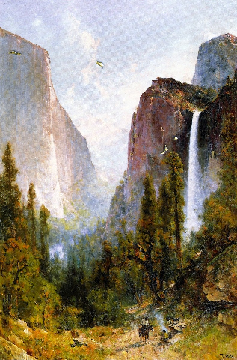 Bridal Veil Fall, Yosemite Valley by Thomas Hill