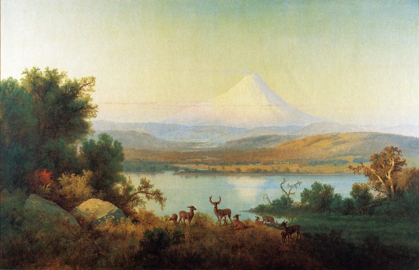 Mt. Hood Erupting by Thomas Hill