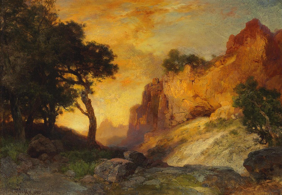 A Side Canyon by Thomas Moran