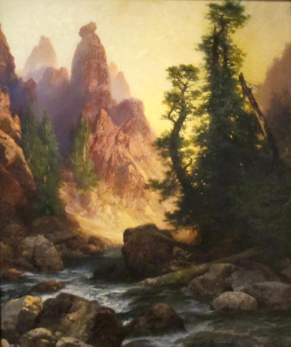 Below the Towers of Tower Falls, Yellowstone by Thomas Moran